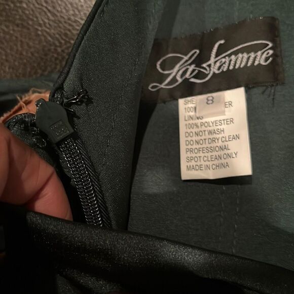 La Femme Woman Green Gown Formal Dress - Picture 12 of 16